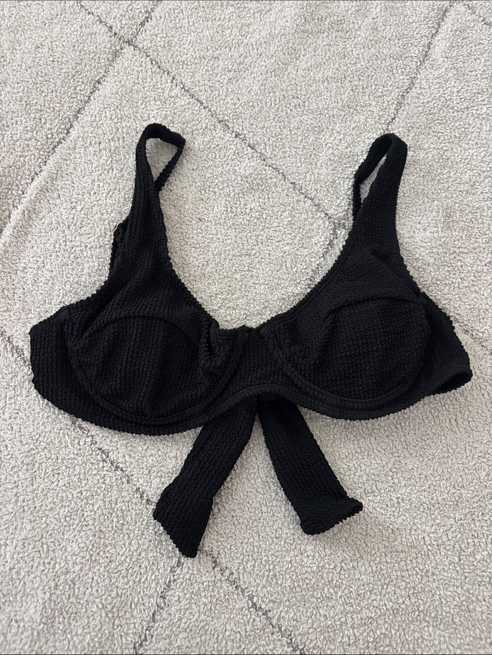 Somerfield Swim Black Textured Underwire Bikini Top